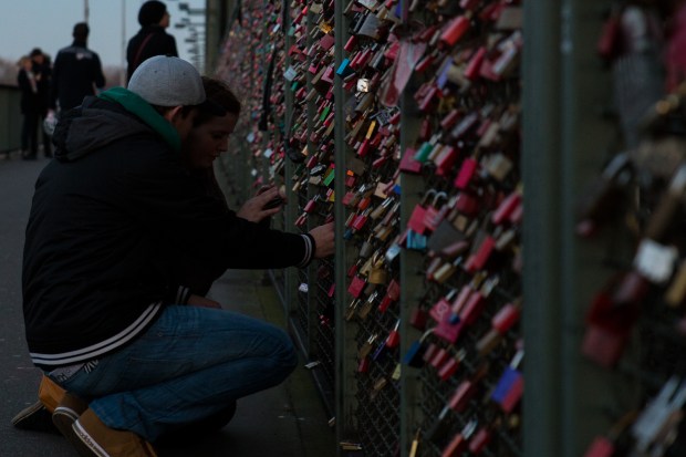 Spotted a young couple attaching a lock as I approached.